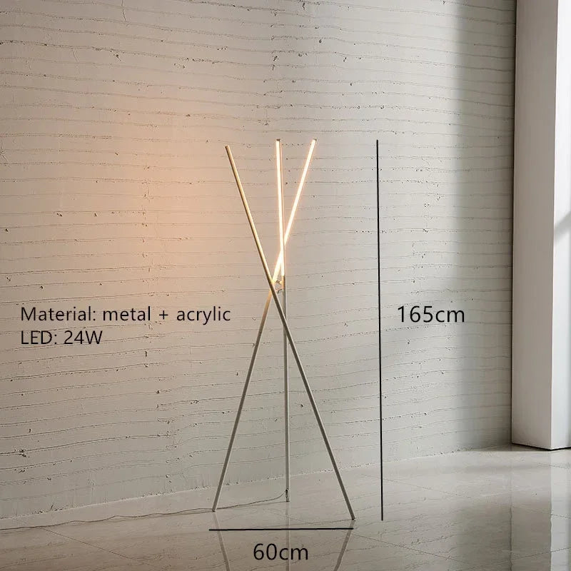 Axyaa Nordic LED Floor Lamp - Minimalist Aluminum Vertical Lights for Living Room