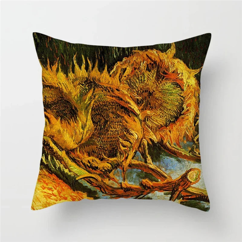 Axyaa Van Gogh Mandala Floral Throw Pillow Cover for Home Decor