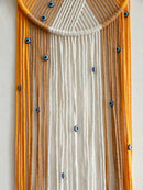 Axyaa Boho Chic Macrame Wall Hanging with Evil Eye Beads - Yarn Tapestry for Home Décor
