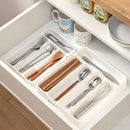 Axyaa Kitchen Cutlery Organizer Drawer Tray Divider - Easy Clean, 5 Compartments