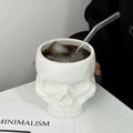 Axyaa White Skull Mug Set | Creative Cocktail Glass | 600ml Funny Coffee Cup