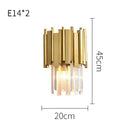 Axyaa Luxury Crystal LED Wall Light Gold Stainless Steel Bedroom Home Decor