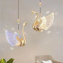 Axyaa Swan Acrylic LED Pendant Chandelier for Home and Restaurant Lighting