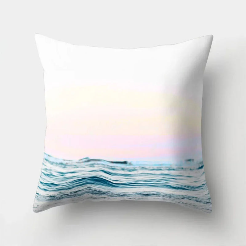 Axyaa Sea Waves Cushion Cover 45x45cm for Home, Office & Car Décor