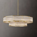 Axyaa Round Metal LED Pendant Lamp with Glass Tubes for Living/Dining Room