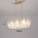 Axyaa Feather Glass Gold Pendant Light for Home Decor Lighting