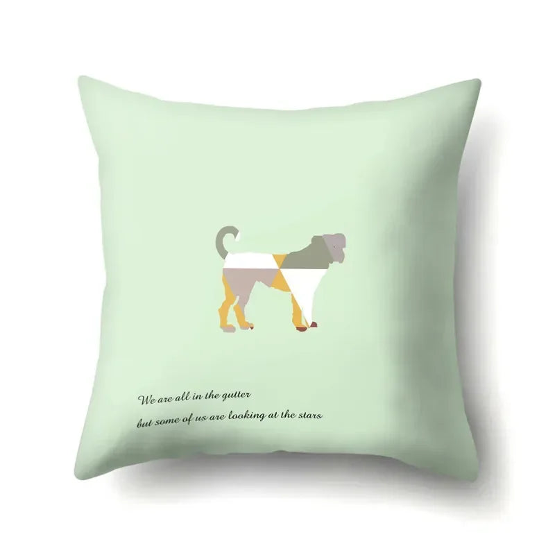 Axyaa Woodland Animal Cushion Cover: Bear Deer Pillow Case for Home Decor