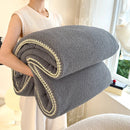 Axyaa White Milk Fleece Throw Blanket - Soft & Cozy All Season Knitted Plush Blanket