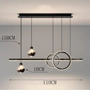 Axyaa Glass Ball Strip Pendant Light - Dimmable Mid Century Chandelier