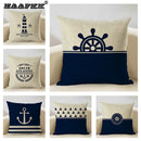 Axyaa Marine Cotton Fish Cushion Cover 45x45CM Square Home Decor Pillow Case