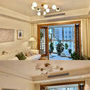 Axyaa French Glass Ball Chandelier: Modern Vintage LED Ceiling Pendant Light