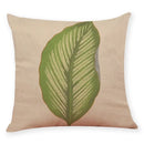 Axyaa Big Leaf Pattern Linen Pillowcase 45x45cm for Car Sofa Home Décor
