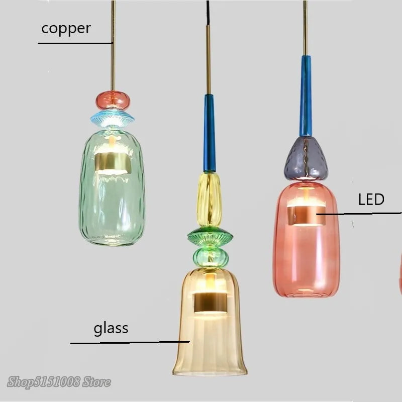 Nordic Glass Candy Pendant Lights for Axyaa Brand