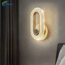 Axyaa Crystal LED Wall Light, Modern Indoor Round/Oval Sconce for Home Decor