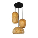 Axyaa Rattan Bamboo Pendant Light for Dinning Room Chandelier and Kitchen Lighting