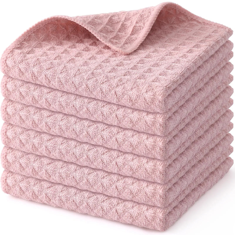 Axyaa Microfiber Waffle Kitchen Towels - Ultra Absorbent Cleaning Rags