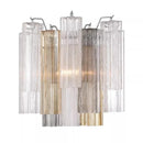 Axyaa Clear Grey Glass Wall Sconce - Modern Bedroom Lighting Fixtures