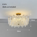 Axyaa French Cream Glass Chandelier Modern Minimalist Art for Living Room