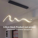 Axyaa Modern LED Line Chandelier Pendant Light for Dining Room and Kitchen