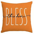 Axyaa Orange Floral Pillowcase - Home Decor Sofa Chair Cushion Cover