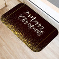 Axyaa Merry & Happy Year Door Mat: Golden Black Letter Print, Non-Slip Floor