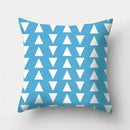 Axyaa Blue Geometric Pattern Cushion Cover for Living Room Sofa Decoration