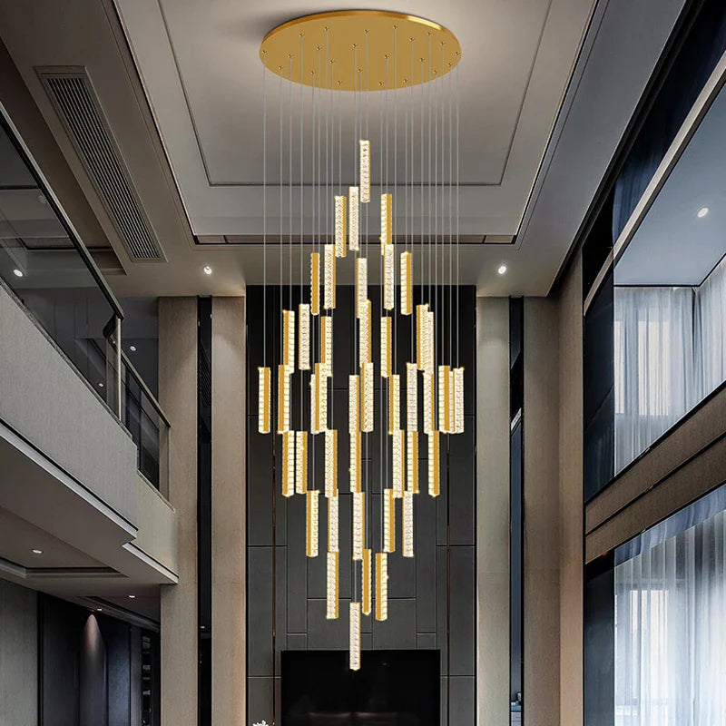 Axyaa Modern Crystal LED Chandelier for Luxury Living Room Decoration