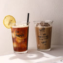Axyaa Glass Milk Tea Cup Set with Straw for Trendy Breakfast & Coffee Enjoyment