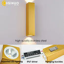 Axyaa Gold LED Outdoor Wall Lamp, Waterproof Sconce Luminaire for Garden Decor
