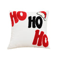 Axyaa Red Canvas Christmas Pillow Cover with Elk & Snowflake Embroidery