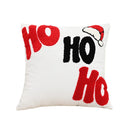 Axyaa Red Canvas Christmas Pillow Cover with Elk & Snowflake Embroidery