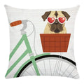 Funny Dog Driving Pattern Cushion Cover - Axyaa Decorative Pillow Case