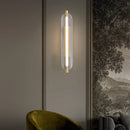 Axyaa Brass Gold Glass Wall Light Modern Sconce for Living Room Bedroom Aisle