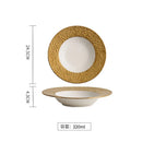 Axyaa White Gold Ceramic Plate Set - Molecular Cuisine Tableware