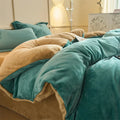 Axyaa Flannel Bedding Set with Fleece Duvet Cover, Soft & Warm Sheet + Pillowcase