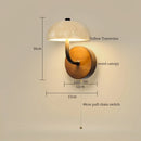 Axyaa Mushroom Stone LED Wall Lamps with Pull Chain Switch for Living Room & Bedroom