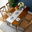 Luxury Nordic Flower Embroidery Table Runner with Tassels by Axyaa