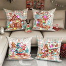 Axyaa Gingerbread Man Train Cabin Luminous Pillowcase - Christmas Party & Home Decor Gift