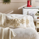 Axyaa Christmas Snowflake Circle Embroidered Pillowcase - Boho Decor Home Cushion Cover