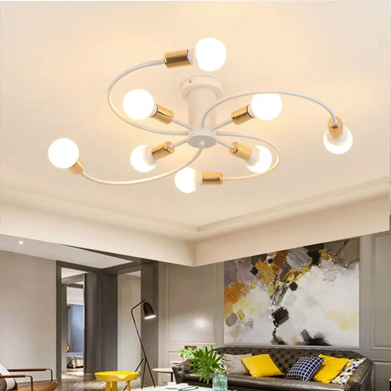 Axyaa Retro Iron Fan Chandelier for Home Living Bedroom Decor