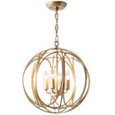 Axyaa Gold Globe Cage Pendant Light Chandelier for Living Room & Dining Room
