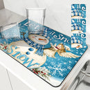 Axyaa Christmas Angel Kitchen Drying Mat Anti-slip Absorbent Draining Pad