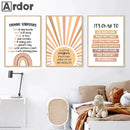 Axyaa Alphabet Number Rainbow Posters Spanish Education Canvas Wall Art Kids Room Decor