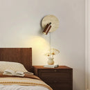 Axyaa Wabi Sabi LED Wall Lamp Sconce Pull Chain Switch Wood Rotate Mirror Light
