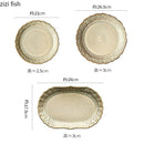 Axyaa Ceramic Dinner Plate Set - Retro Relief Steak Pasta Fish Molecular Cuisine Specialty