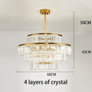 Axyaa Golden Crystal LED Chandelier for Elegant Living Spaces