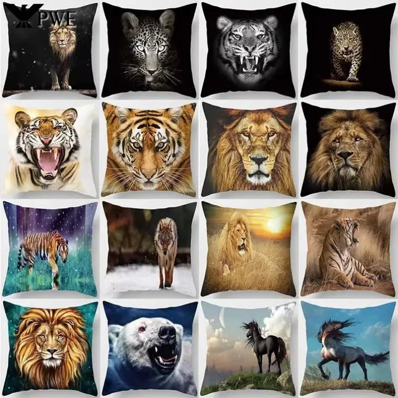 Axyaa African Lion Digital Print Pillowcase Decorative Cover