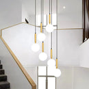 Axyaa LED Ring Stairs Pendant Light Chandelier for Living Room Dining Room Lighting