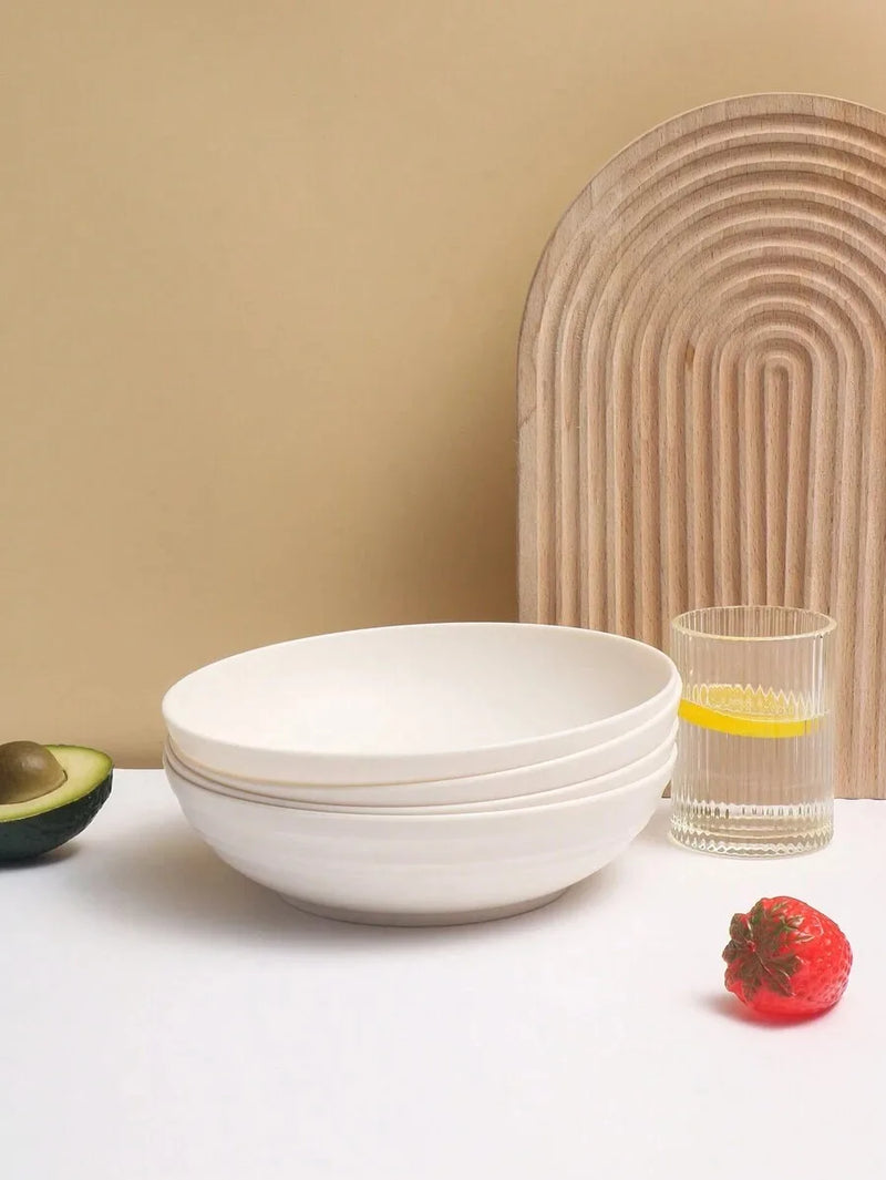 Axyaa Large Beige Bowl Set - Microwave & Dishwasher Safe - 4/8/12 Pieces