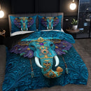 Axyaa Ethnic Tribal Elephant Print Quilt Cover Set for Home and Dorm All Seasons